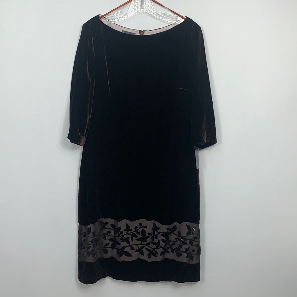 Kay Unger New York Evening Collection Velvet - Silk Blend Dress Size 12 NWT